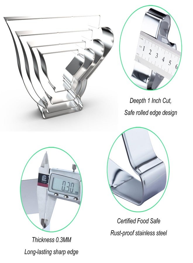 QAAQS Teacup Cookie Cutter Set - 5", 4", 3", 2" - 4 Piece - Stainless Steel - Image 3